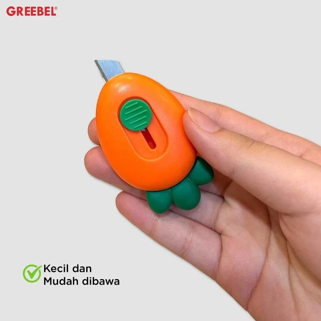 Cutter Greebel Mini MC-1006 / Pisau Pemotong Ukuran Mini / Kater Karakter Lucu Motif Wortel